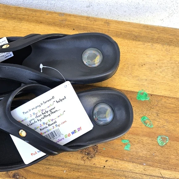 Hawaiian Jellys Ultra Comfort O'o Black Lava Unisex  Sandals Women's Siz… - Picture 13 of 16